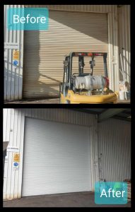 A commercial roller door replacement by a company that does commercial roller door repairs in Adelaide